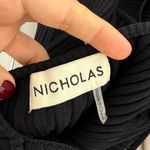 Nicholas Black Midi Halter Ribbed Bodycon Dress with Slit Photo 9