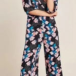 Anthropologie Blank London Floral Hibiscus Wide Leg Jumpsuit NWT Large Petite Black Size undefined Photo 0
