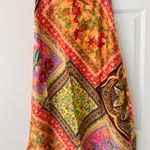 Farm Rio Mixed Scarves Satin Slip Midi Skirt, Size XS Photo 5