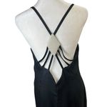 VTG Y2K Black Low Back Sheath Cocktail Dress Sleeveless Glam Midi Party Size 11 Photo 10