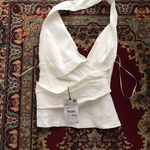 ZARA Linen Blend Halter Top Photo 5