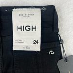 Rag and Bone  High Rise Ankle Skinny Stretch Distressed Ripped Black Denim Jean‎ Photo 9