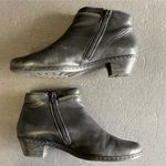 Rieker Black Leather Zip Detail Booties 38 US 7 Photo 6