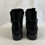 Calvin Klein  Women's Black Leather Ankle Boots Side Zip Comfort Low‎ Heel 7.5M Photo 4