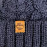 Timberland navy cable knit fleece lined pom pom hat Photo 1