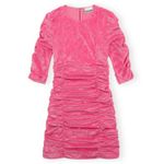 Ganni ππ Velvet O-neck Dress ~ Shocking Pink 10-12 US 42 EU NWT Photo 9
