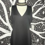 Calvin Klein Black Sheath Dress NWT Studded Choker V-Neck Scuba Knit Sz 10 Party Photo 1