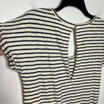 Lou & grey  striped short sleeve romper tie waist women’s size XS gray‎ & cream Photo 9
