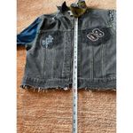 CLIO PETITES painted Women’s Denim Zippers Jacket Size 8 Blue Photo 3