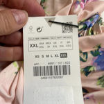 ZARA halter crop top Light pink floral print Deep V Ruching NWT XL Feminine Photo 7