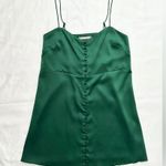 Urban Outfitters  Padova Satin Slip Button-Up Mini Dress - Emerald Green - S Photo 9