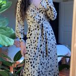 H&M Neutral Print Wrap Dress Midi Photo 0