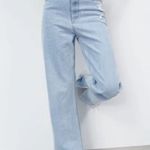 ZARA Wide Leg Full Length Light Wash Jeans Photo 0
