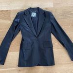 Tommy Hilfiger Zendaya - Tailored Leather Coat Blazer in Black Photo 0