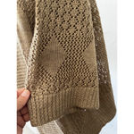 Vintage 80s Jintu Brown Knit shawl collar short sleeve wool blend Cardigan M Size L Photo 4