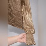 Gold Blazer & Metallic Shirt Set Womens Large Padded Shoulder Statement Outfit Photo 6