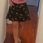 Lulus  Black and Yellow Floral Mini Skirt Photo 0