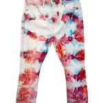 Loft Size 00 Jeans Handmade Tie Dye High Waist Flare Crop Cut Off Frayed Raw 754 Photo 0