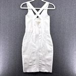 Bandage Bodycon Y2K Criss Cross Back Zipper Dress Ivory Photo 3