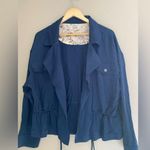 Frye Navy Blue Casual Jacket with Elastic Waist fit L Photo 2