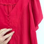 Market & Spruce  STITCH FIX Plus Size Cleve Flutter Sleeve Blouse Raspberry Pink Photo 15