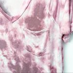 Rock & Republic Women’s T-Shirt Medium Pink Tie Dye Soft V-Neck Casual Lounge Photo 4