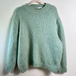 ZARA ‎ Women’s Mint Green Wool Blend Chunky Cable Knit Sweater Large Long Sleeve Photo 1