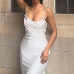 ZARA dress maxi satin rhinstone bow wedding slip on evening party coctail Photo 4