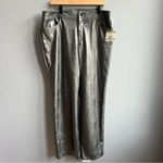 Anne Klein Women’s Gunmetal Faux Leather Straight Slim Pant Grey Bronze Metallic Photo 3