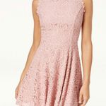City Studio Pink Lace Sleeveless Fit and Flare Dress Party Cocktail Hoco Sz 13 Photo 0