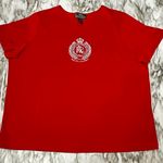 Ralph Lauren  Active Vibrant Red Shirt  Embroidered Crest Americana Summer Basic Photo 0