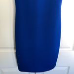 Calvin Klein Cobalt Blue Ruffled-Collar Scuba Sheath Dress Size 6P Photo 3