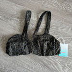 ANDIE  Swim X Demi Monaco Bikini Top Medium Black Gold Glittery Photo 0