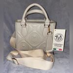 Valentino Orlandi NWT Quilted Monogram Cream Bone Handbag Tote W/Crossbody Strap Photo 3
