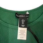 NWT HUNTER GREEN SLEEVELESS CROP TANK TOP WITH RHINESTONES‎ Size L Photo 4