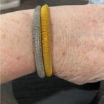 Bijoux Cascio vintage 2 signed bangle bracelets gold and silver toned si… Size 8 Photo 3