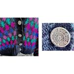 Best American Clothing Co Cardigan Medium Wool Blend Black Geometric Vin… Size undefined Photo 3