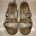 Dansko Women’s Leather Floral Print Buckle Detail Straps Wedge Sandals Photo 1
