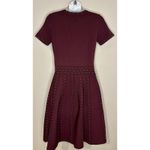 Sandro  Paris Montaigne Metallic Bead Fit & Flare Dress Sz 38 (US 6) Maroon GUC! Photo 3
