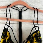 Free People NWT Yellow and Black Flocked Triangle Bralette Size S Photo 5