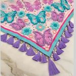 Pastel butterflies Embroidered Boho Western bandana Photo 0