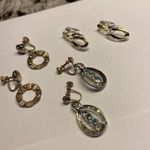 Lot Of 3 Screw On / Clip On Earrings Gold Tone 2 Are Two Tone Vintage Photo 8