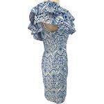 Lilly Pulitzer  Sundea One Shoulder Eyelet Ruffle Dress Blue White Size 2 Preppy Photo 6