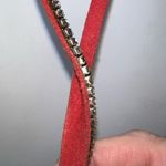 Suede and Crystal Key/ID Lanyard Red Photo 4