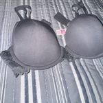 Adore Me Women’s Jainey Contour Plunge Bra Smoky Dark Gray 36C Lace Detail NWT Photo 5