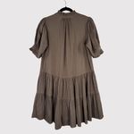 Apiece Apart  Womens Dress Brown Las Alturas Mini Tiered Puff Sleeve A Line XS Photo 2