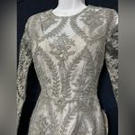 B Darlin B. Darlin Women’s Silver Long Sleeve Embroidered Midi Dress Size 3/4 Photo 1