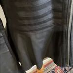 Bagatelle  Black Leather Striped Full Zip With Peplum Waist Jacket Women’s Sz. M Photo 7