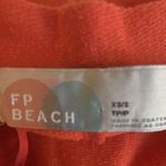 Free People  Beach Coral Long Sleeve Low Back Casual Oversized Frayed Edge Size S Photo 4
