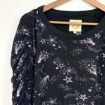 Chaser NWT Women’s Celestial Stars Black Bliss Shirred Long Sleeve Pullover S Photo 1